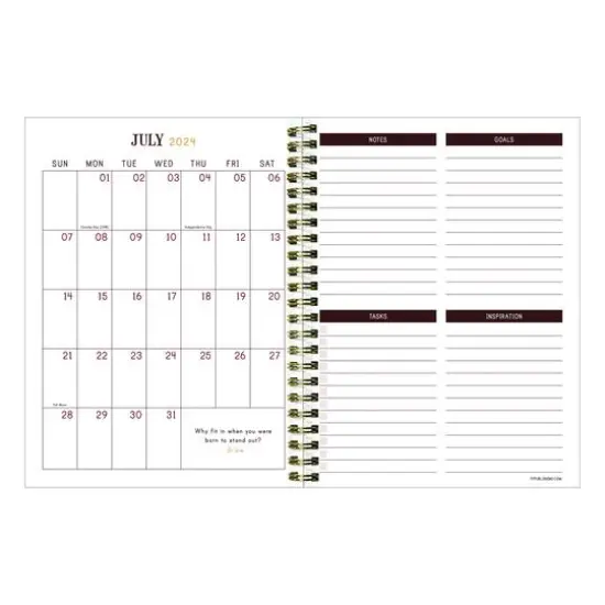 TF Publishing 2024 - 2025 Bound Black Medium Spiral Planner {3}