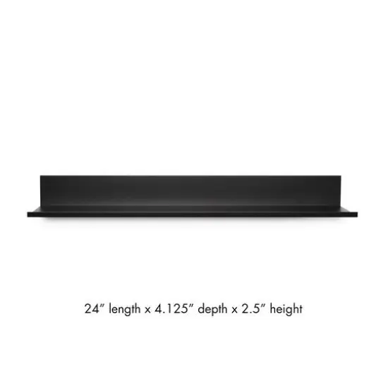 Hangz&trade; Black No Stud 4" Depth Floating Shelf {6}