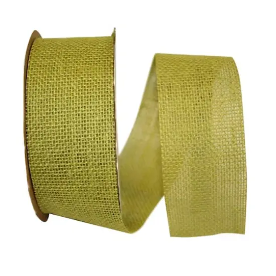 JAM Paper 2.5" x 20yd. Burlap Ribbon Chartreuse {1}