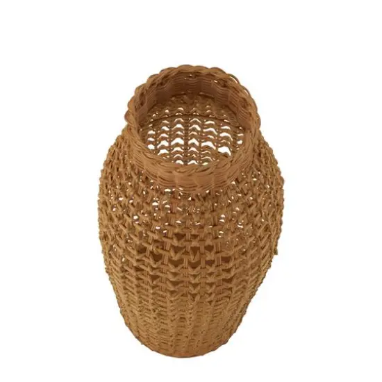 30.5" Brown Open Frame Woven Rattan Vase {8}