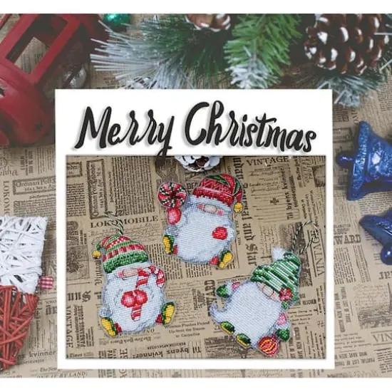 Luca-S Christmas Gnomes Plastic Canvas Counted Cross Stitch Kit {4}