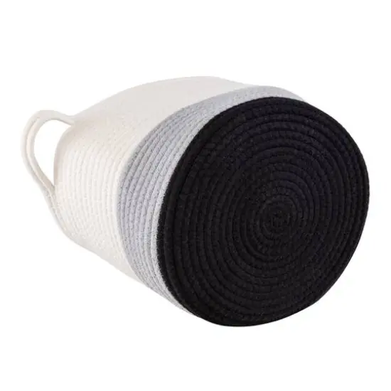Honey Can Do Black & White Ombré Nesting Cotton Rope Storage Basket Set {8}