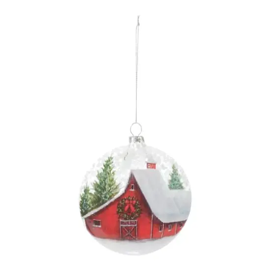 12ct. Frosted Barn Glass Ball Ornament {4}