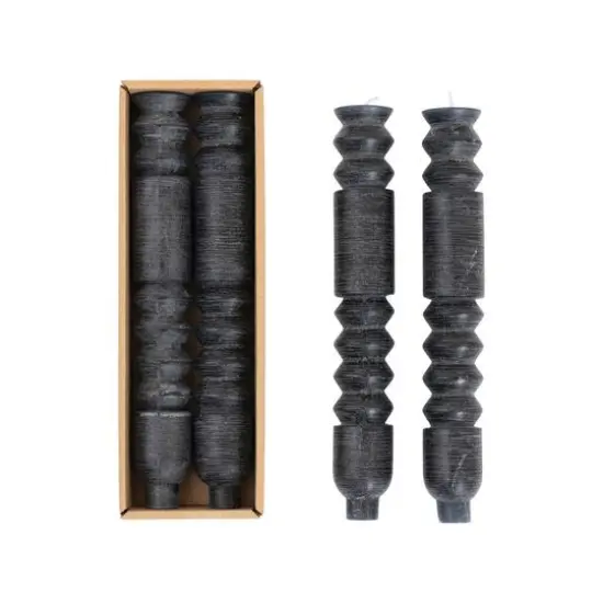 Hello Honey&reg; 10" Unscented Totem Taper Candles in Box, 2ct. Black {1}