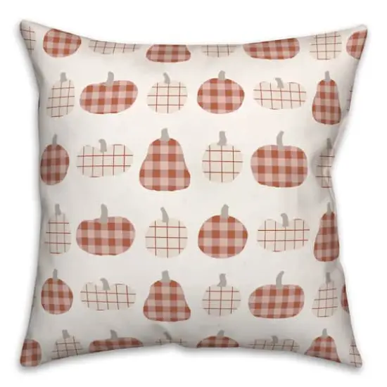 Patch Pumpkins Pattern Throw Pillow {1}