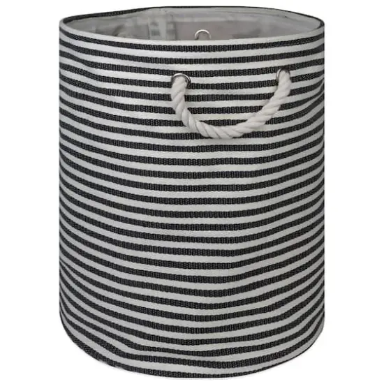 DII&reg; 20" Pinstripe Woven Paper Storage Bin Black {1}