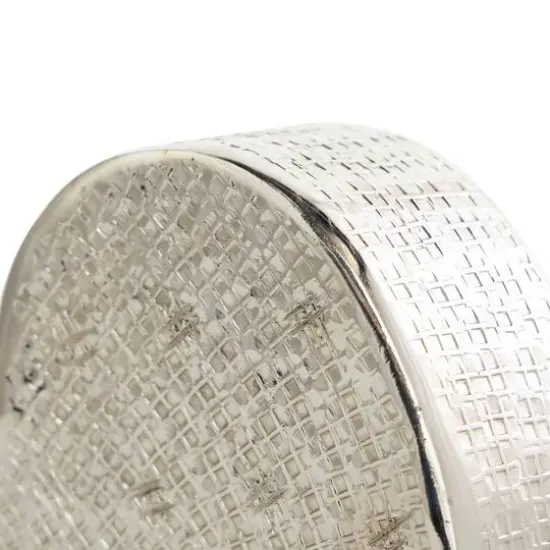 9" Silver Aluminum Heart Slanted Sculpture {6}