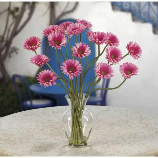 21" Gerbera Daisy Liquid Illusion Silk Flower Arrangement Pink {3}