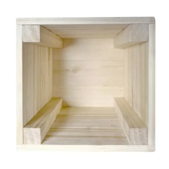 6" Unfinished Wooden Cube Riser Box {7}