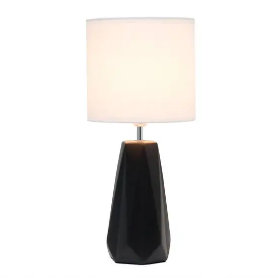 Simple Designs Ceramic Prism Table Lamp Black {3}