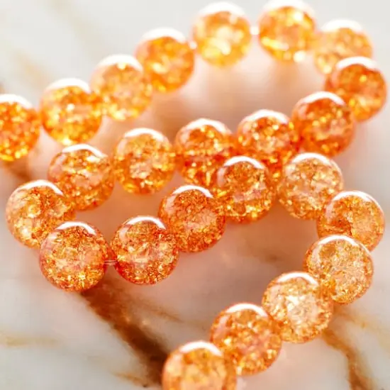 Orange Crackled Quartzite Round Beads, 8mm by Bead Landing&trade; {3}