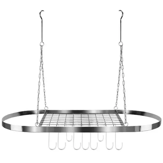 Sorbus Ceiling Mounted Pot & Pan Rack Silver {4}