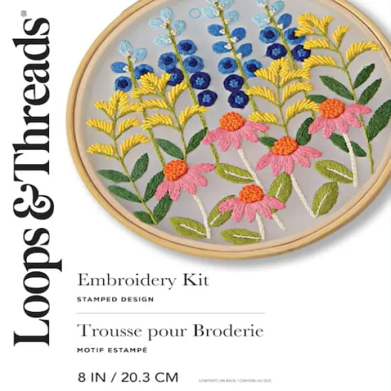 8" Wildflowers Stamped Design Embroidery Kit by Loops & Threads&reg; {4}
