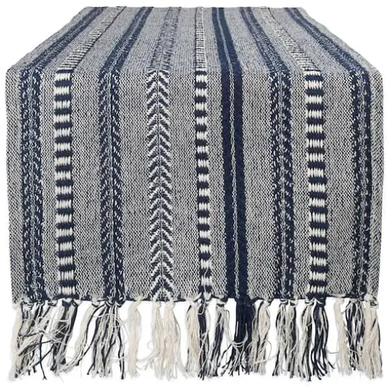 DII&reg; 108" Braided Stripe Table Runner Navy {1}