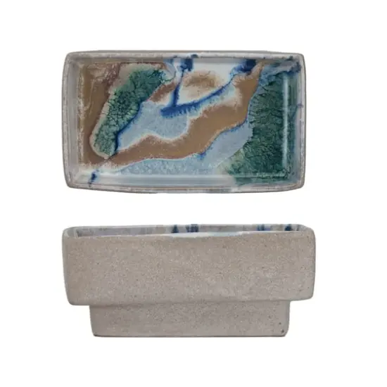 Hello Honey&reg; 7" Square Abstract Artistry Stoneware Bowl {4}