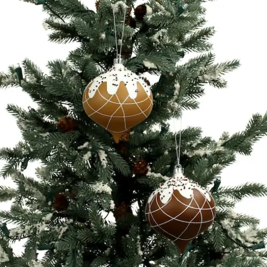 4 Pack 4.7" Gingerbread Sprinkle Shatterproof Onion Ornaments by Ashland&reg; {3}