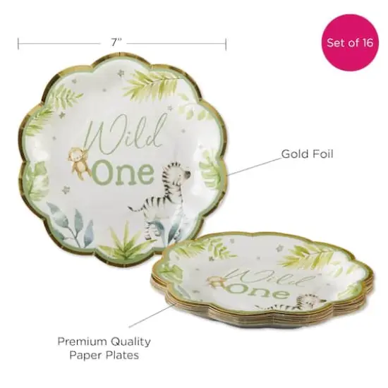 Kate Aspen 7" Safari Baby Premium Paper Plates Set, 16ct. {8}