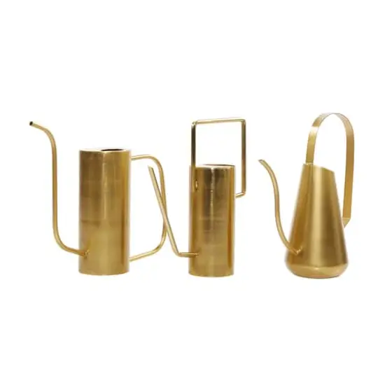 Gold Metal Glam Watering Cans Set {1}