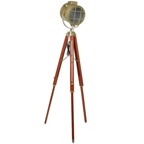 Brown Stainless Steel Spotlight Floor Lamp 31" x 31" x 68" {1}