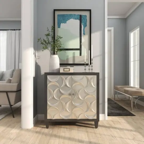 Silver Aluminum Floating Block Abstract Candle Holder with Rounded Base Set {16}