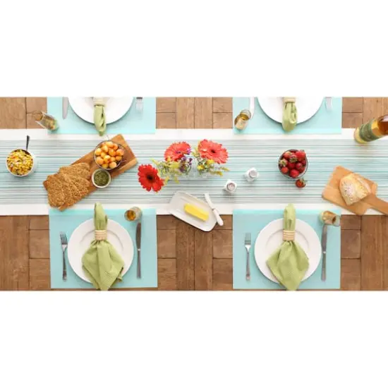 DII&reg; Vinyl Doubleframe Placemats, 6ct. Aqua {5}