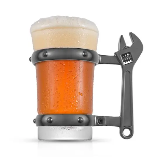 JoyJolt&reg; Tools Collection 17oz. Adjustable Wrench Handle Single Beer Mug {1}