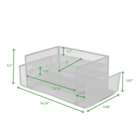 Mind Reader 6-Compartment Desk Organizer White {4}