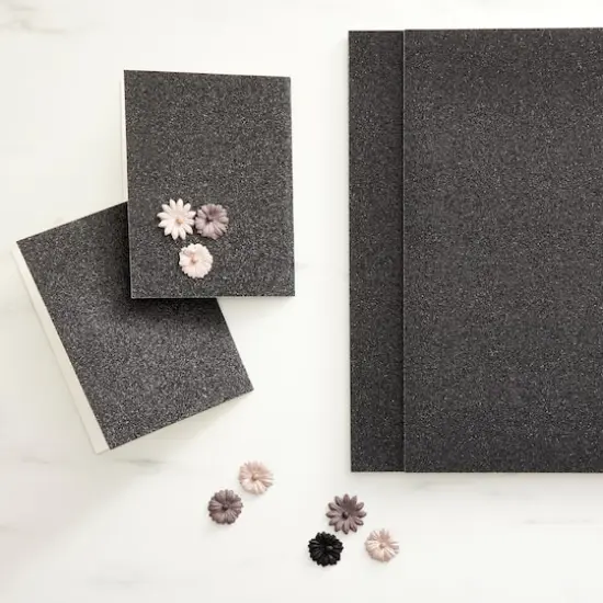 Black Glitter 8.5" x 11" Cardstock Paper by Recollections&trade;, 24 Sheets {3}