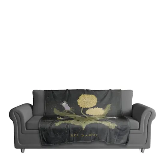 Bee Dandy Dandelion 50" x 60" Coral Fleece Blanket {4}