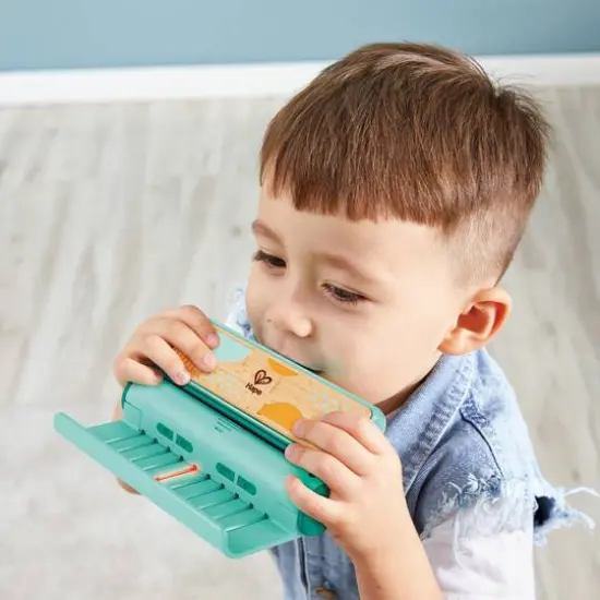 Hape Learn with Lights Teal Harmonica {6}