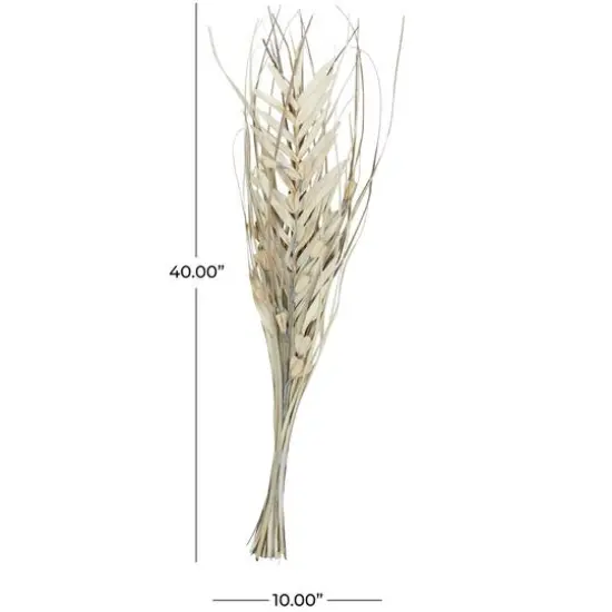40" Beige & Gray Dried Plant Floral Grass Bouquet Palm Leaf Natural Foliage {6}