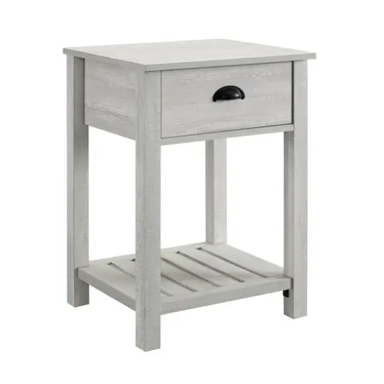 Walker Edison 18" 1-Drawer Country Side Table Stone Gray {2}