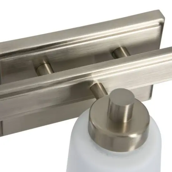 Hello Honey&reg; Robert Stevenson Lighting Sullivan Park Frosted Glass & Metal 3-Light Vanity Brushed Nickel {7}