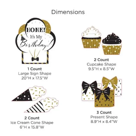 Kate Aspen&reg; Black & Gold Birthday Yard Sign Set {6}