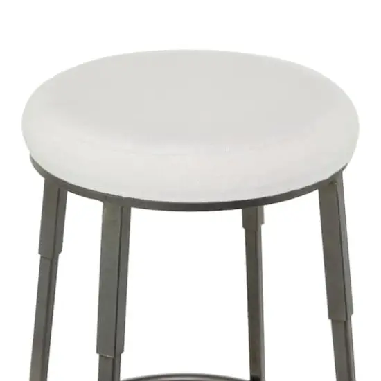 30" Gray Metal Industrial Counter Stool {4}