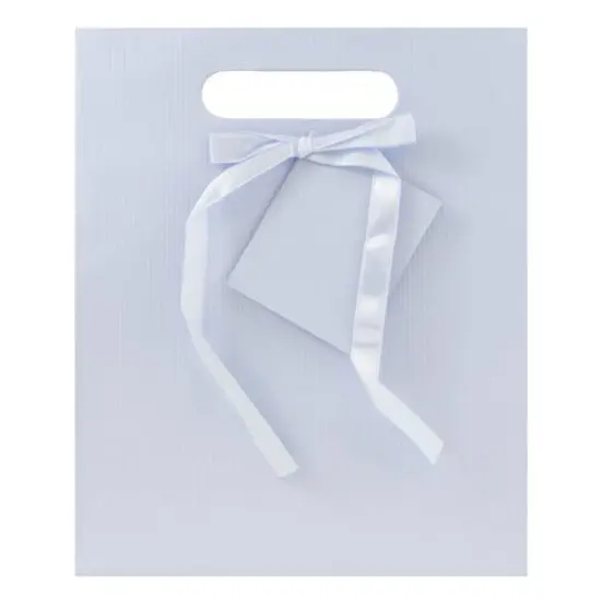 JAM Paper Large Light Blue Pinstripe Gift Bags, 3ct. {4}