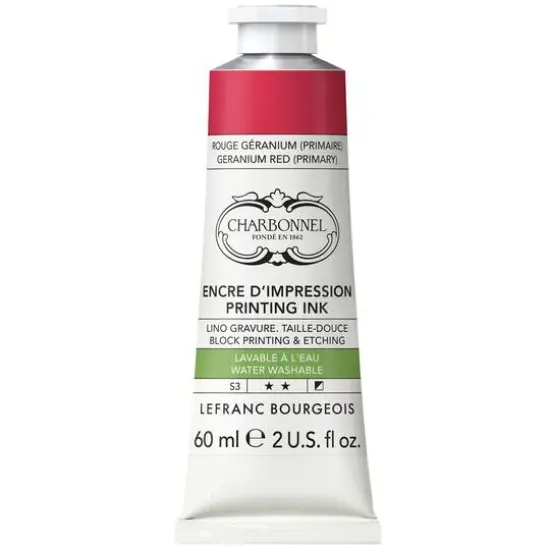 Charbonnel Printing Ink, 60mL Geranium Red {1}