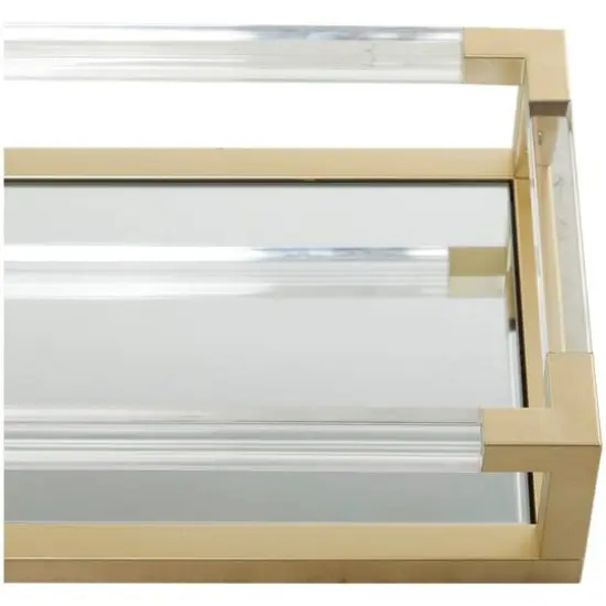 CosmoLiving by Cosmopolitan Gold Metal Mirrored Tray Set {4}