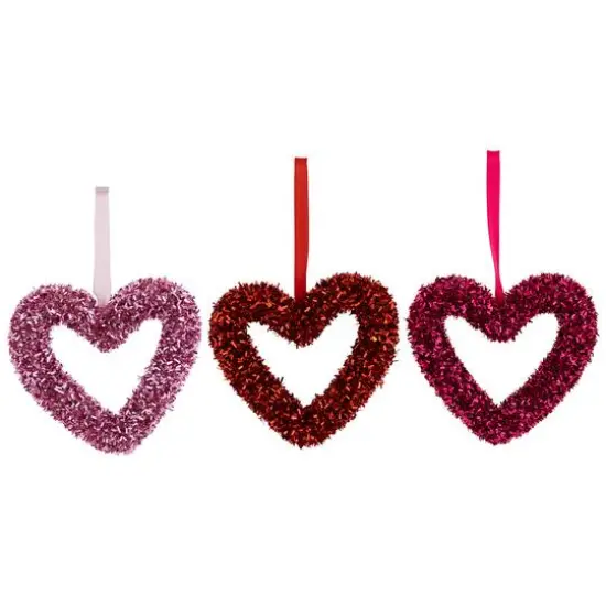 4" Shimmering Tinsel Hearts Valentine's Day Hanging Wall Décor, 18ct. {6}