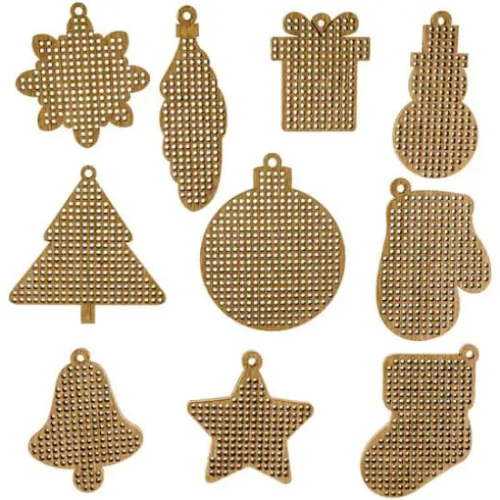 Wonderland Crafts 20 Piece Holiday Wooden Embroidery Blanks {3}