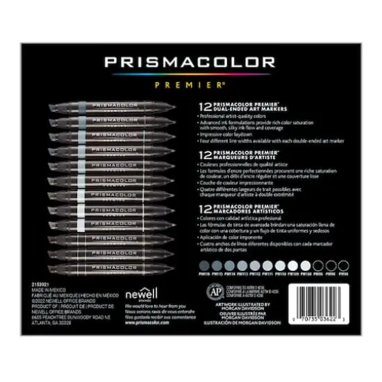 Prismacolor&reg; Premier&reg; Cool Grey Dual-Ended Art Markers, 12ct. {6}