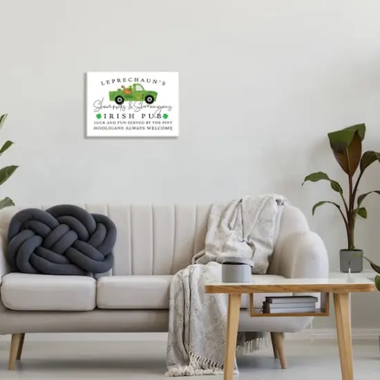 Stupell Industries Irish Pub Whimsical Leprechaun Green Shamrock Details Wall Plaque Art {3}