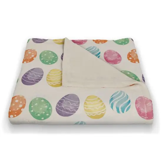 Watercolor Eggs 50" x 60" Sherpa Fleece Blanket {3}