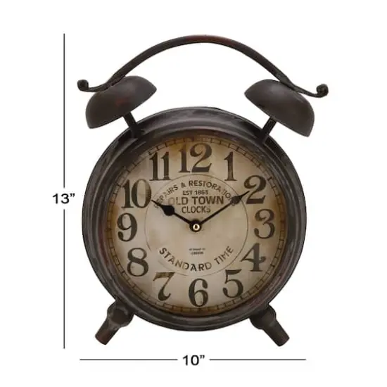 13" Black Metal Vintage Clock {8}