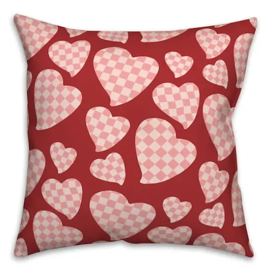Buffalo Check Valentine's Day Heart Throw Pillow {1}