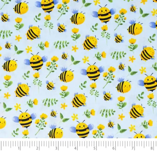 SINGER Smiley Bees Cotton Fabric {1}