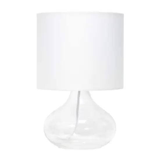 Simple Designs&trade; 14" Glass Raindrop Table Lamp with White Shade Clear with White Shade {1}