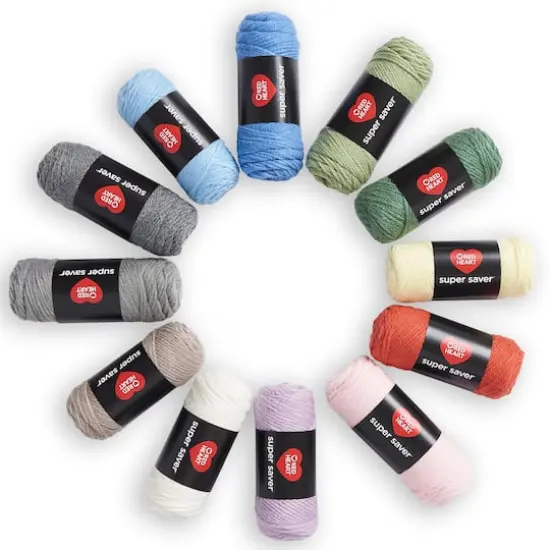 Red Heart&reg; Super Saver&reg; 12 Skein Super Craft Yarn Kit Pastels {1}