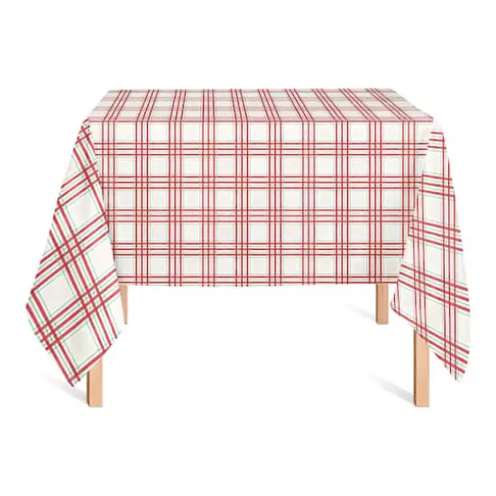 58" Painted Christmas Plaid Tablecloth {3}