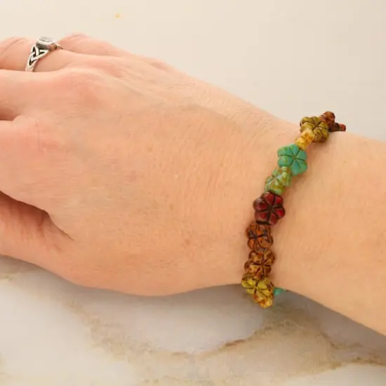 Autumn Czech Glass Flower Beads, 10.6mm by Bead Landing&trade; {5}